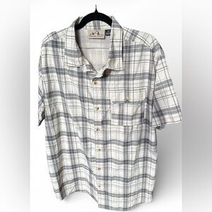 American Outback lightweight Gray Plaid Button-Down Shirt